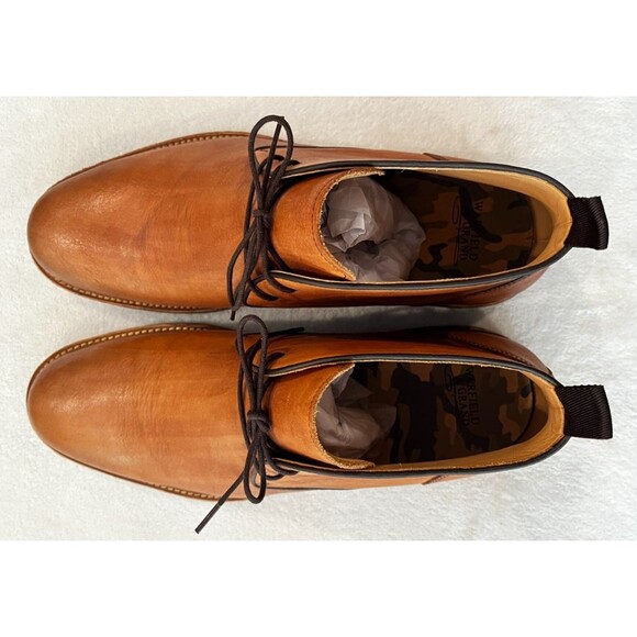 Warfield & Grand Landon Boots Men 12 Brown Leather Plain Toe Lace Up Chukka NEW main image 7